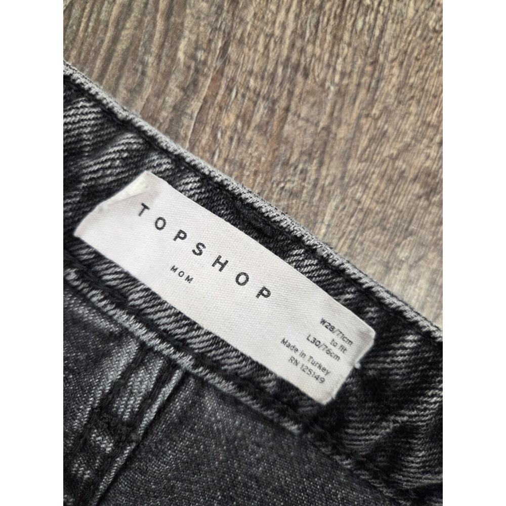 Topshop 100% Cotton Women Moto Mom Jeans Black Wash Size 28 - Picture 4 of 6